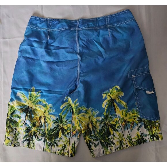 Old Navy Men's Blue/Green Tropical Print Swim Board Shorts Size Medium - Picture 4 of 14